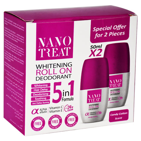 Nanotreat Cotton Candy Deodorant Roll On 2X50ml (Offer Pack) image number 0