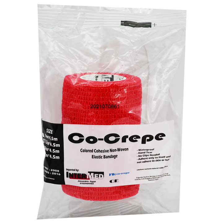 Elastic Cohesive Bandage Co Crepe 7.5Cm/Red image number 0