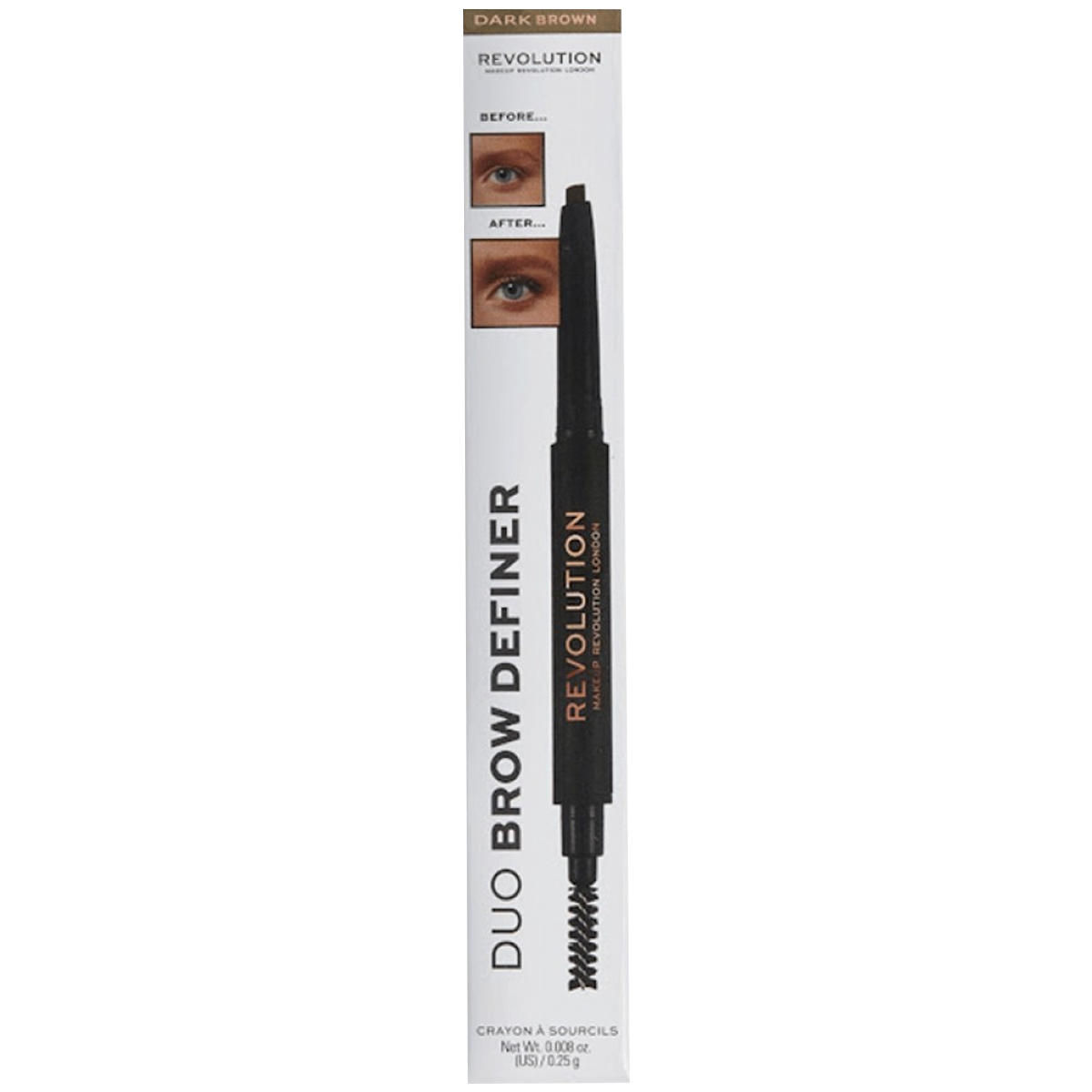 Revolution Duo Brow Definer Pencil Dark Brown image number 0