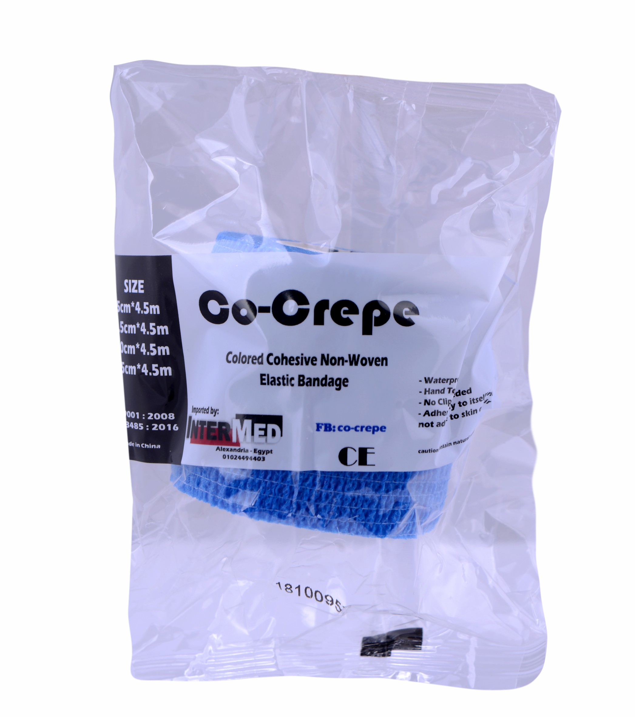Elastic Cohesive Bandage Co Crepe 5Cm/Blue image number 0