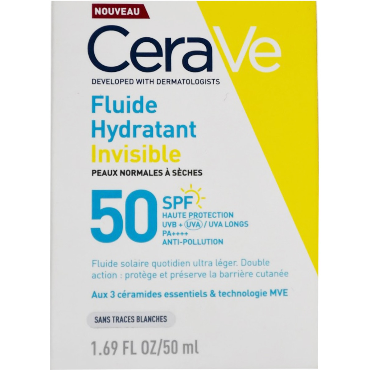 Cerave Invisible Dry Touch Fluid Sunscreen SPF (50+) 50ml image number 0