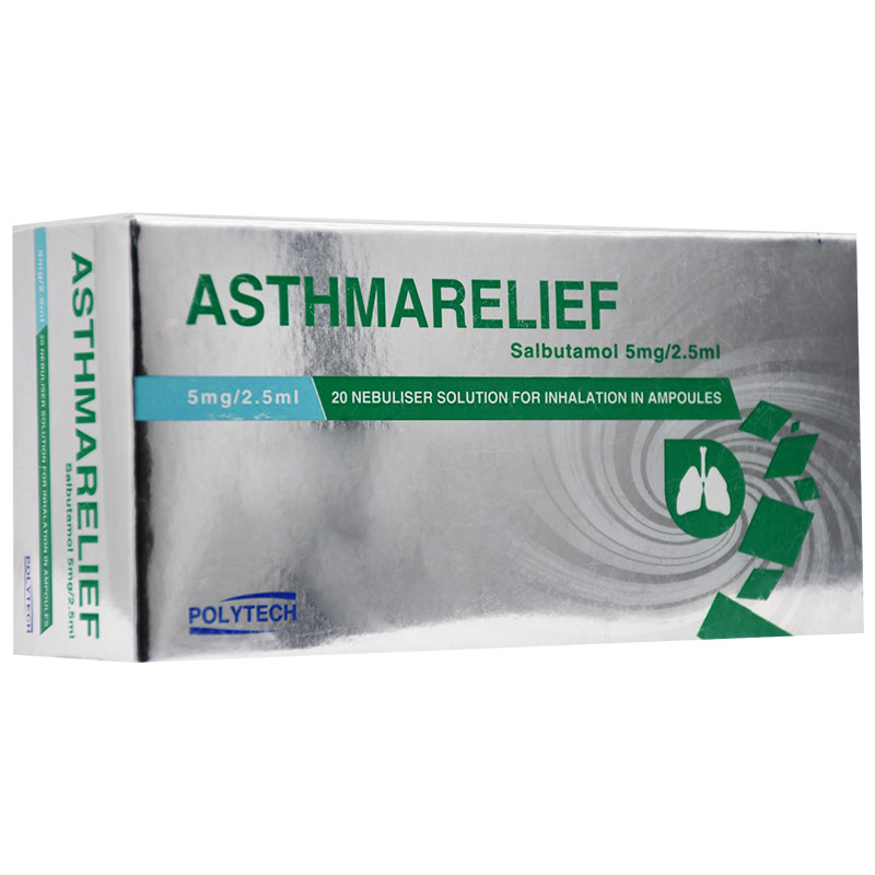 Asthmarelief 5mg/2.5ml Nebulizer Solution For Inhalation 20 Ampoule image number 0