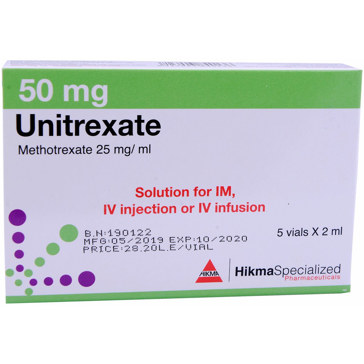 Unitrexate 50mg/2ml (Intramacular/Intravenous) Infusion 5 Vial image number 0