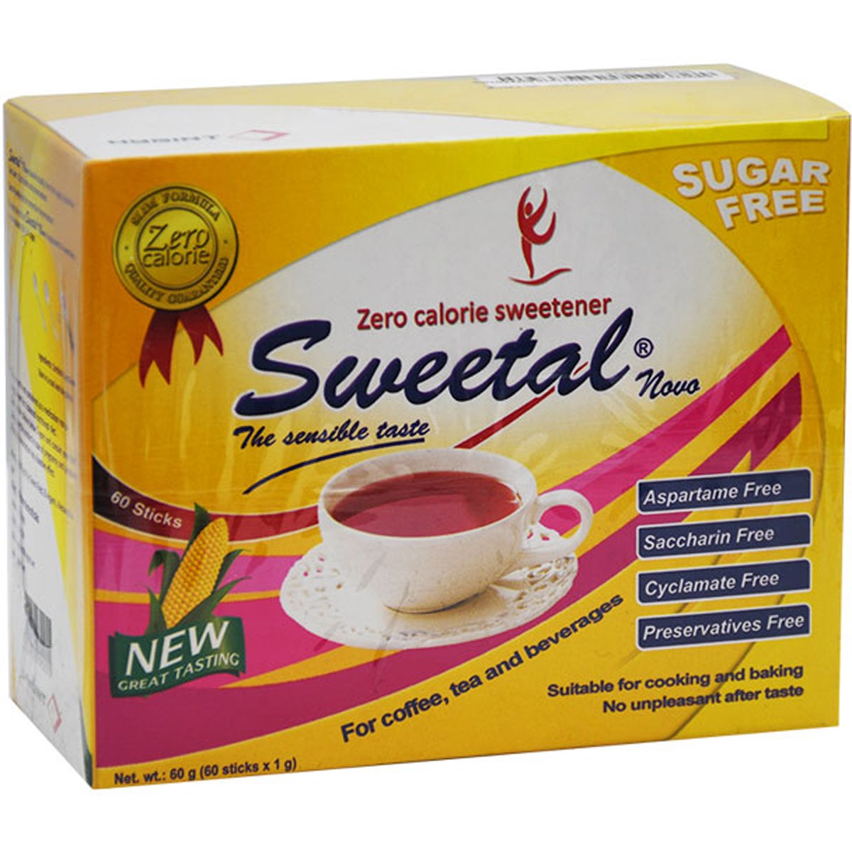 Sweetal Zero Calorie Sweetener 60 Sachets 1gm image number 0