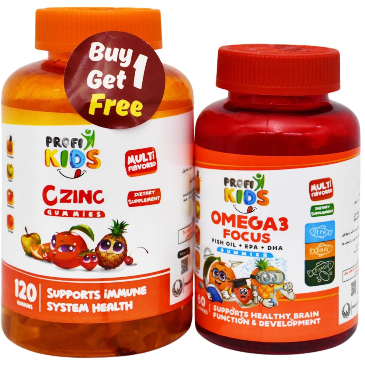 Profikids (C Zinc120 Gummies + Omega 3 Focus 60 Gummies) (Offer Pack) image number 0
