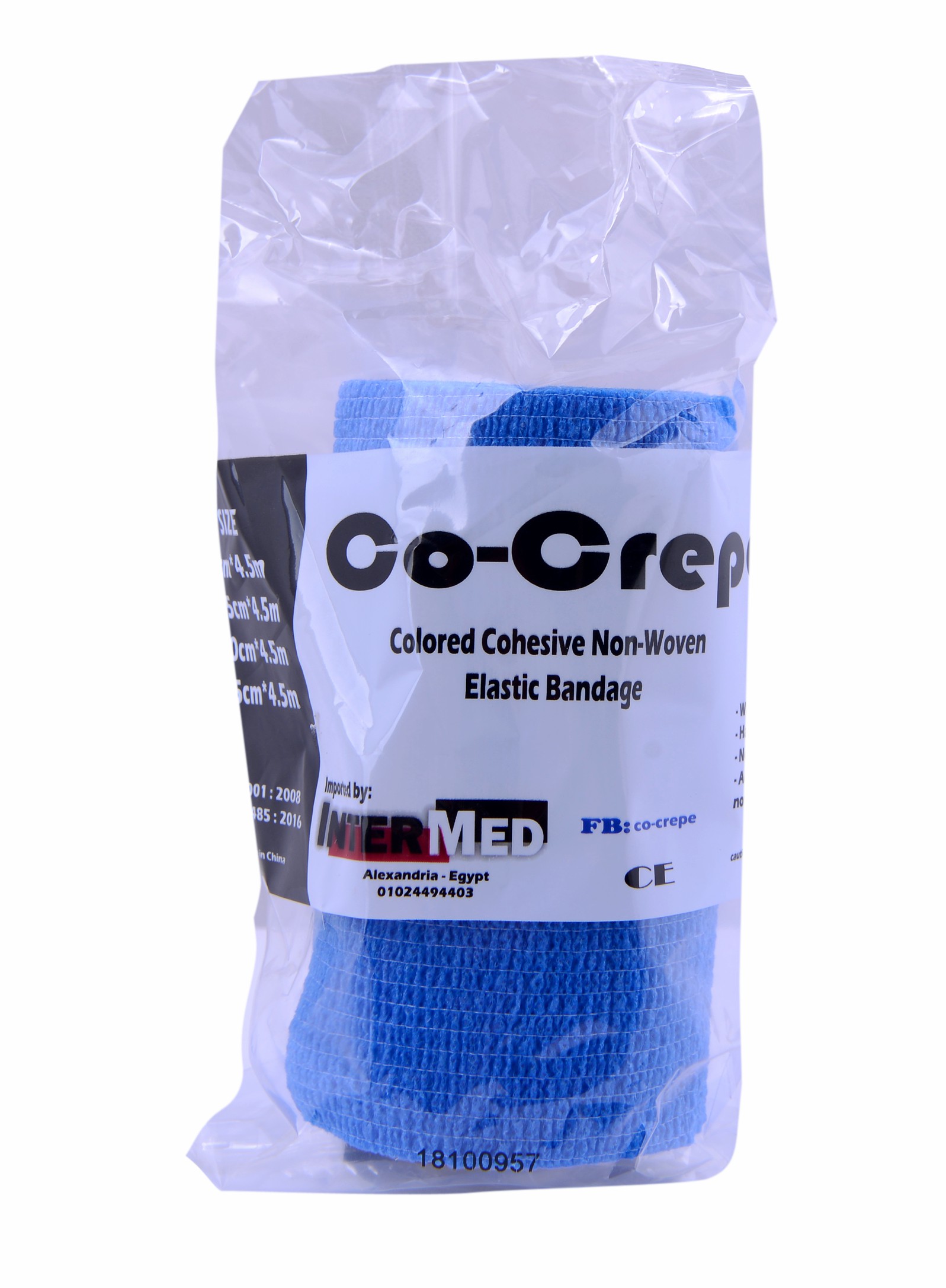 Elastic Cohesive Bandage Co Crepe 10Cm/Blue image number 0
