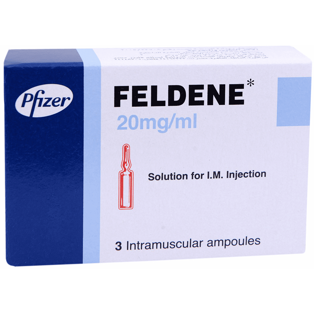 Feldene 20mg/1ml 3 Ampoules image number 0