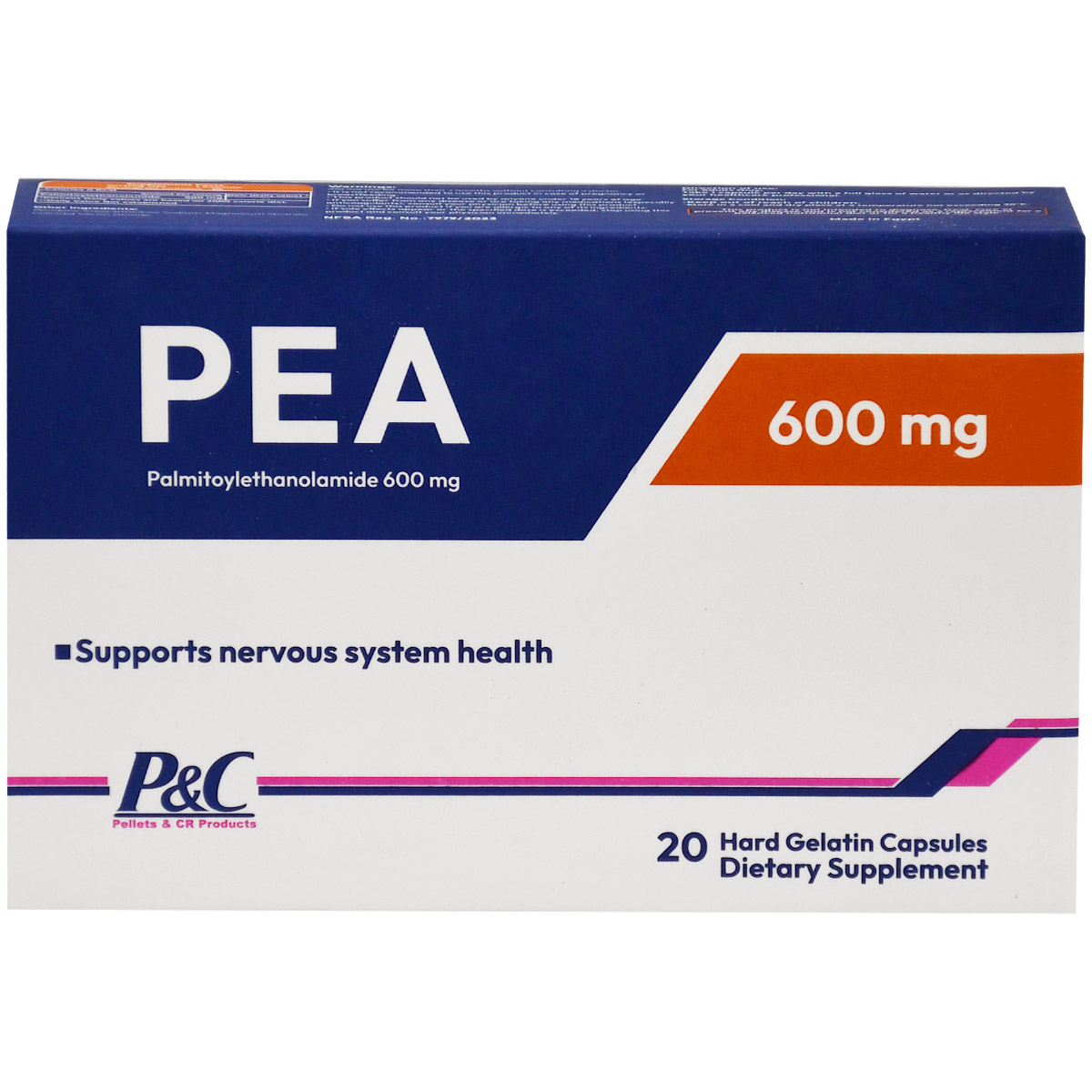 PEA 600 mg 20 Hard Gelatin Capsules image number 0