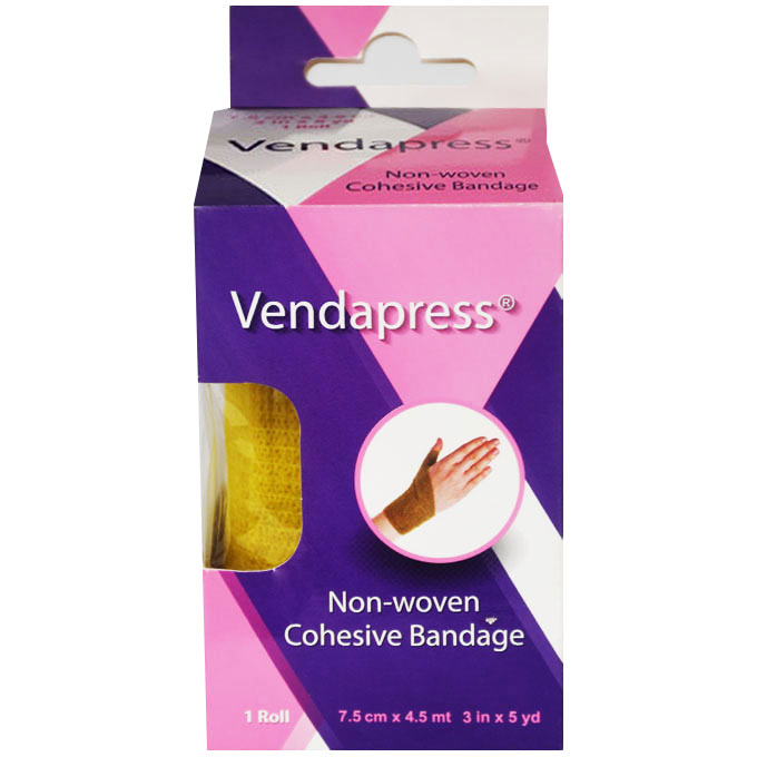 Vendapress Cohesive Bandage 7.5Cmx4.5 Metre (Yellow) image number 0