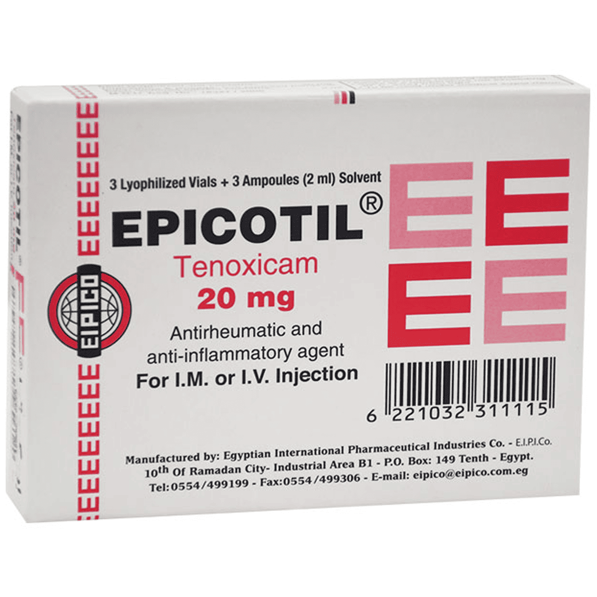 Epicotil 20mg 3 Vial image number 0
