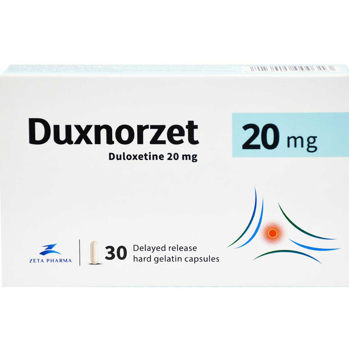 Duxnorzet 20mg Delayed Release 30 Capsules image number 0
