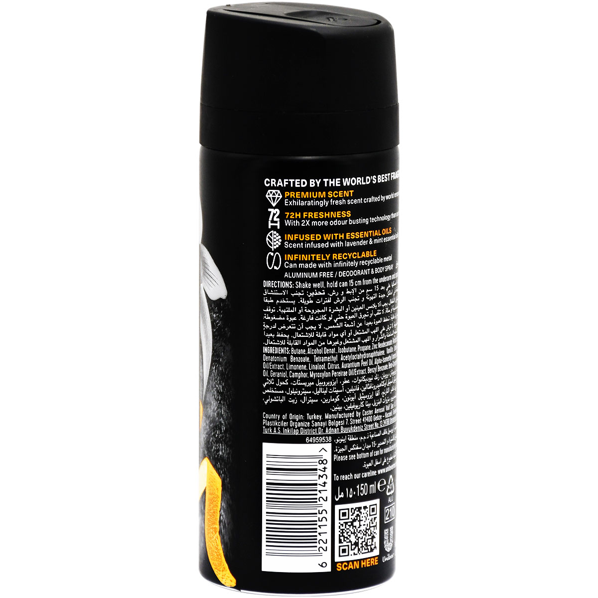 Axe Cherry Spritz 72H Deodorant Spray For Men 150 ml image number 1