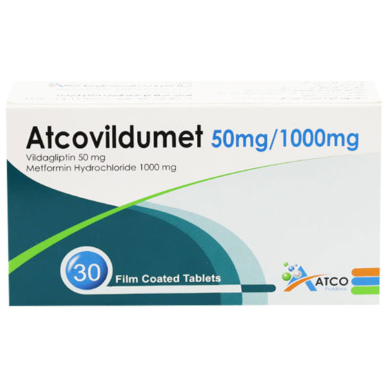 Atcovildumet 50mg/1000mg 30 Film Coated Tablets image number 0
