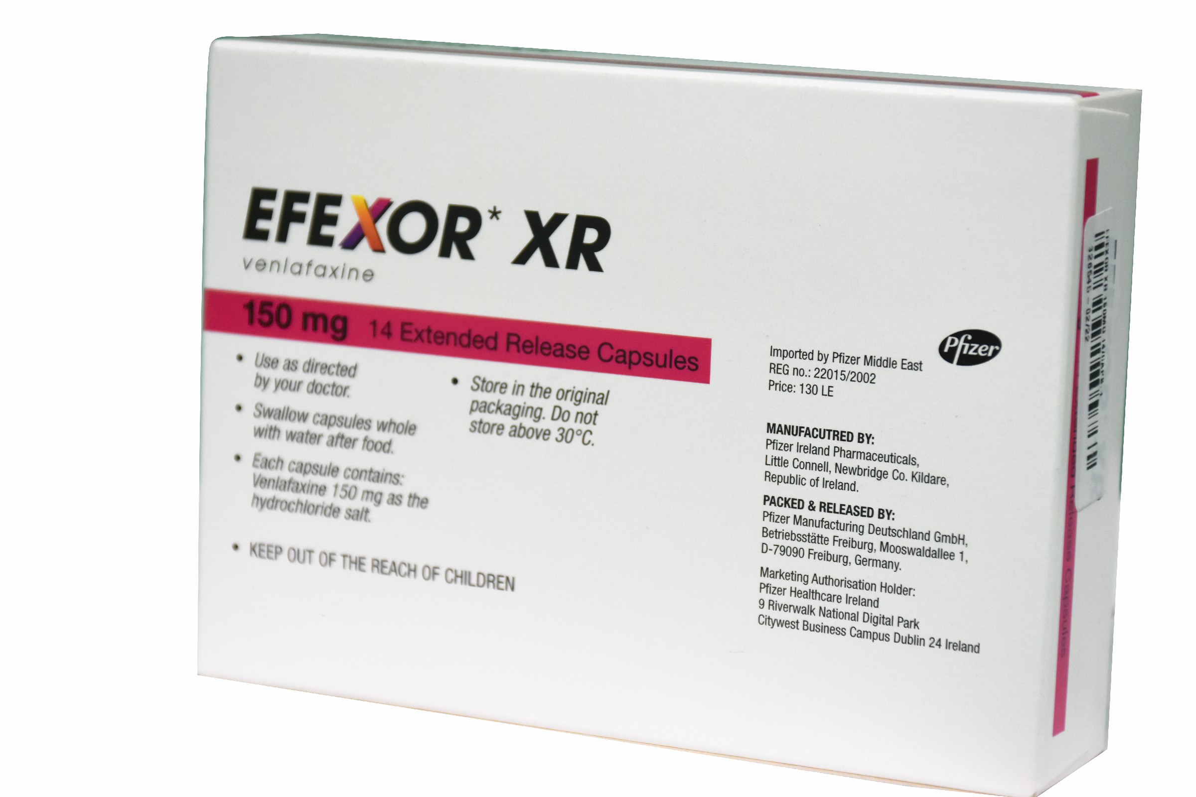 Efexor XR (Extended Release) 150mg 14 Capsules image number 0