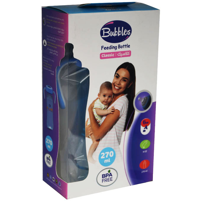 Bubbles Classic Bottle With Hand (6)Month Blue 270ml image number 0