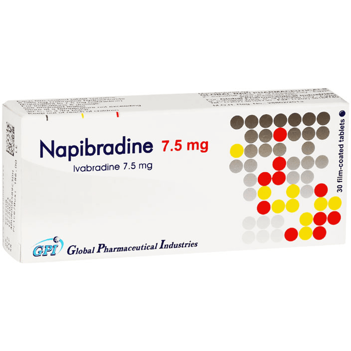 Napibradine 7.5mg 30 Film Coated Tablets image number 0