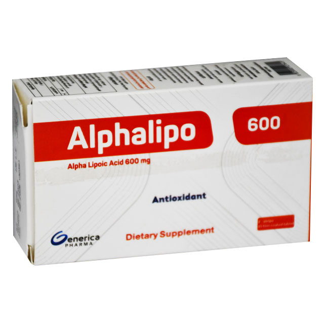 Alphalipo 600mg 20 Film Coated Tablets image number 0