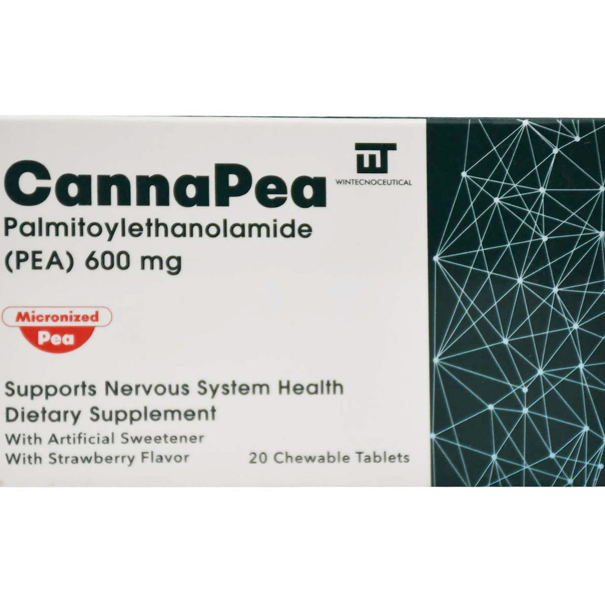 Cannapea 600 mg Strawberry Flavour 20 Chewable Tablets image number 0
