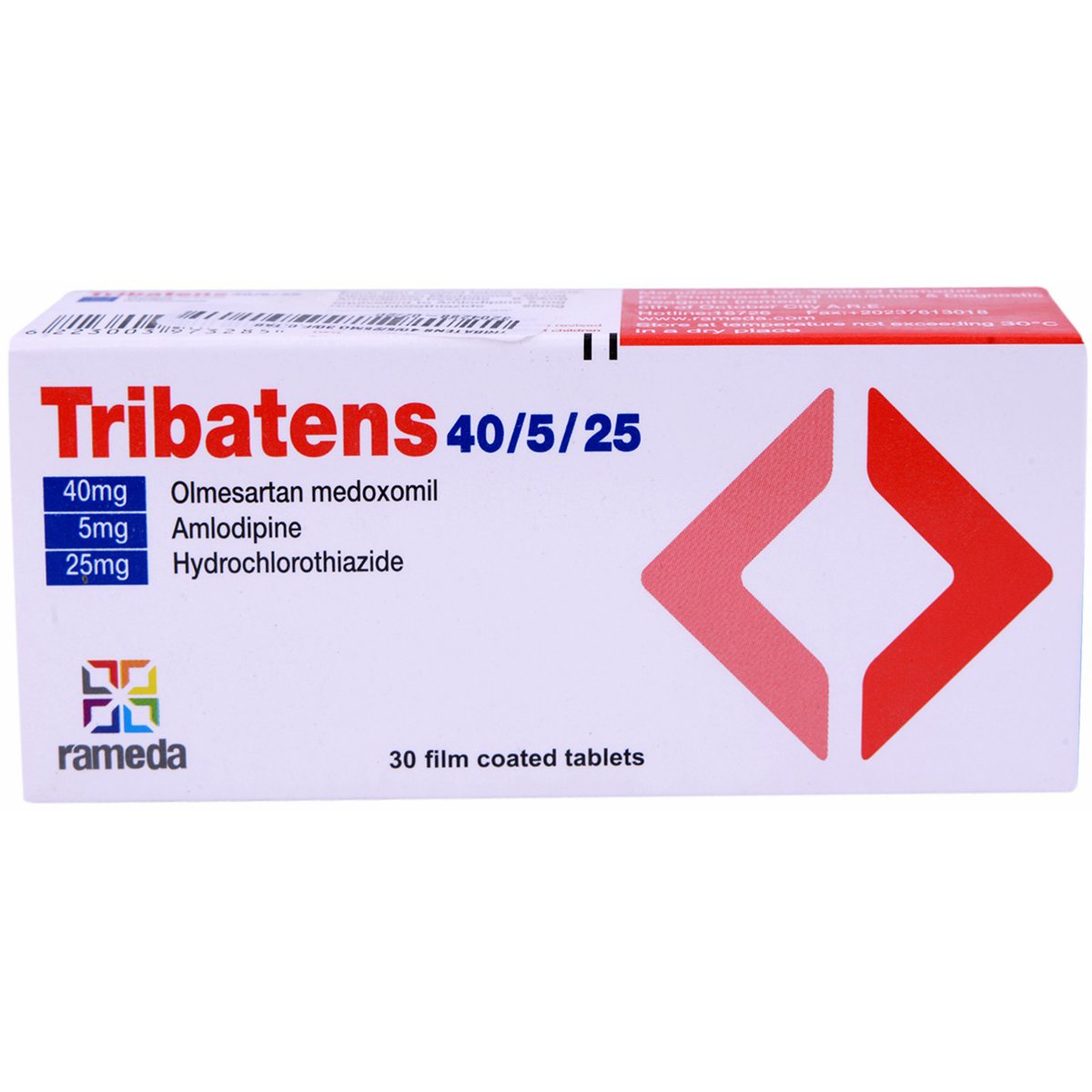 Tribatens 40/5/25mg 30 Film Coated Tablets image number 0