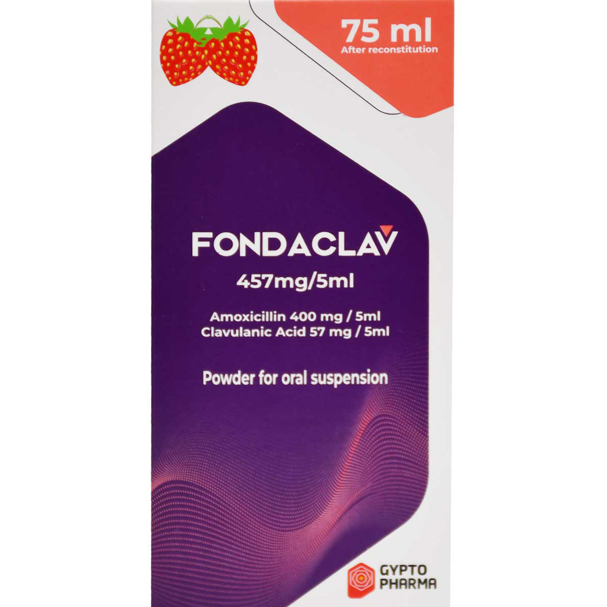 Fondaclav 457mg/5ml Suspension 75ml image number 0