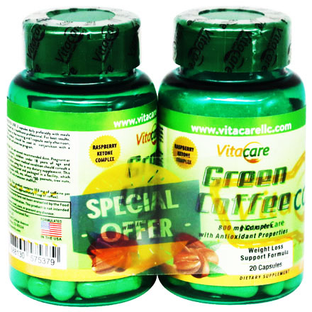 Vitacare Green Coffee 800mg 2X20 Capsules (Offer Pack) image number 0