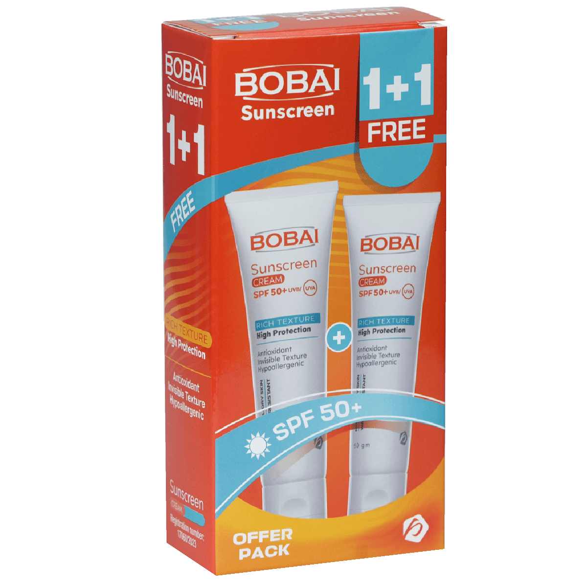 Bobai Sunscreen Spf(50+) Cream 2X50gm (Offer Pack) image number 0