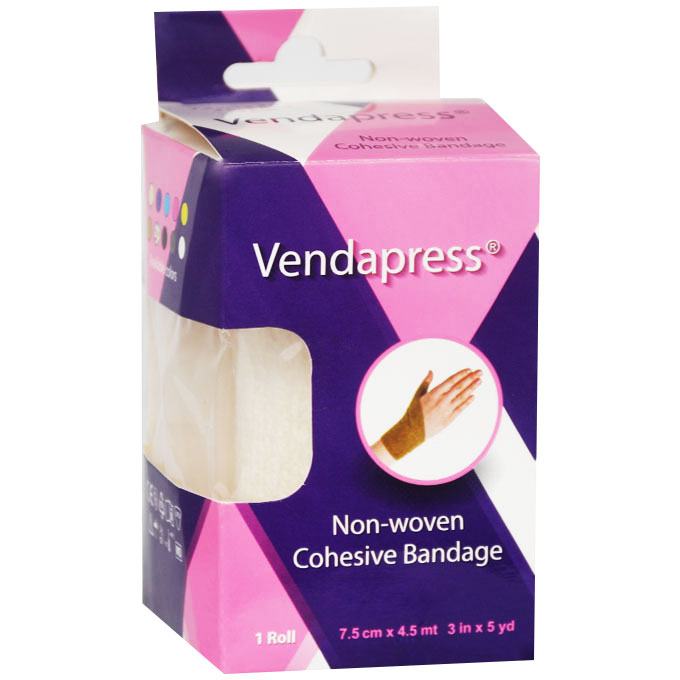 Vendapress Cohesive Bandage 7.5Cmx4.5 Metre (White) image number 0