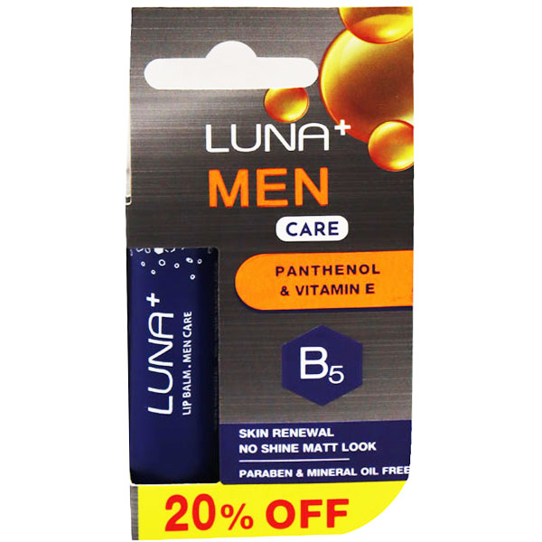 Luna+ Men Care Lip Balm 3.5 gm 20% Off (Offer Pack) image number 0