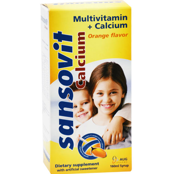 Sansovit Calcium Multivitamin Orange syrup 160ml image number 0
