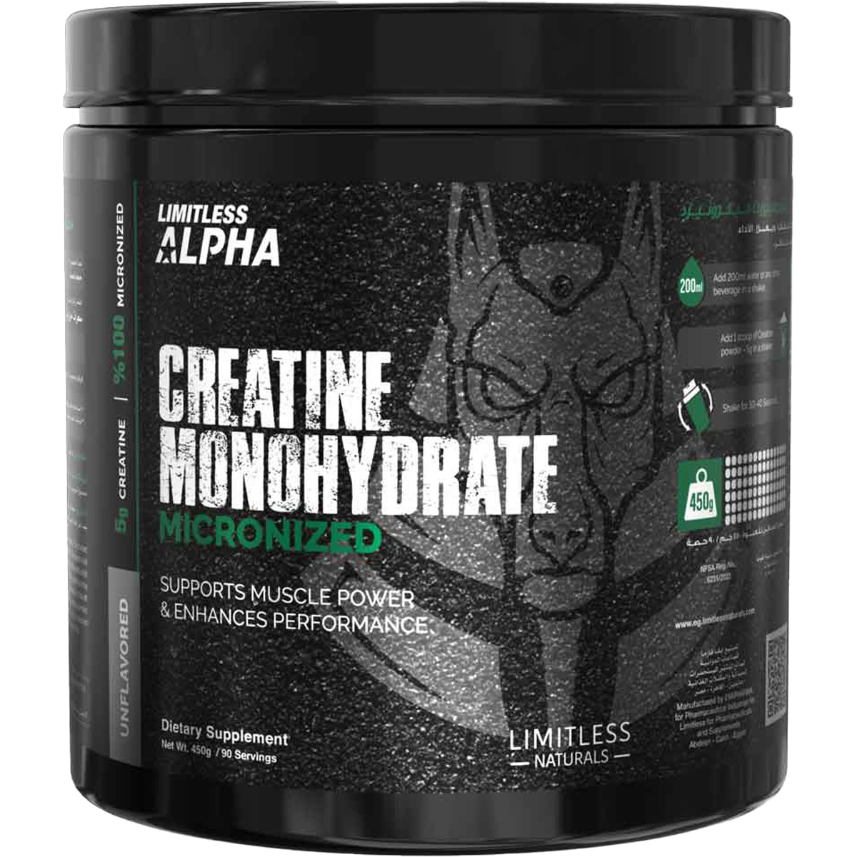 Limitless Alpha Creatine Monohydrate Micronized 450gm image number 0