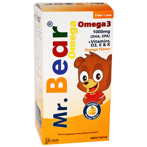 Mr Bear Omega 3 (1 Year+) Orange Flavor Syrup 400ml image number 0