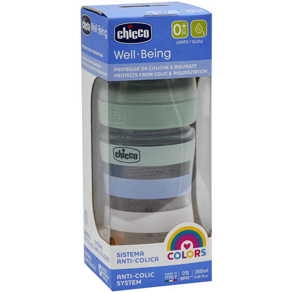Chicco Wide Bottle Green 150ml (+0 Month)/012403 image number 0