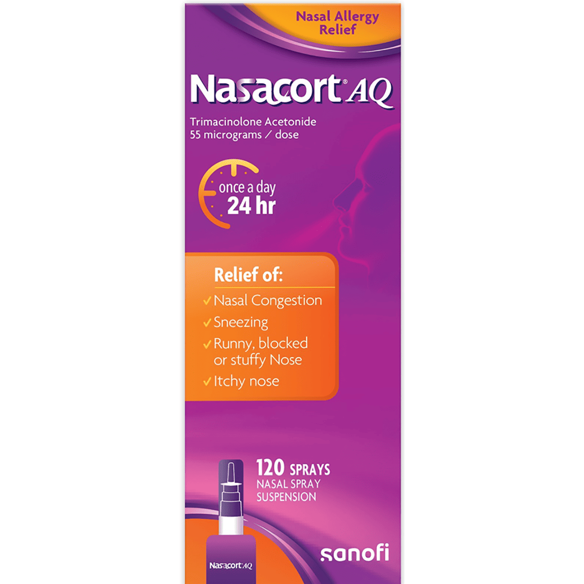 Nasacort Aq 55mcg 120 Dose Nasal Spray image number 0