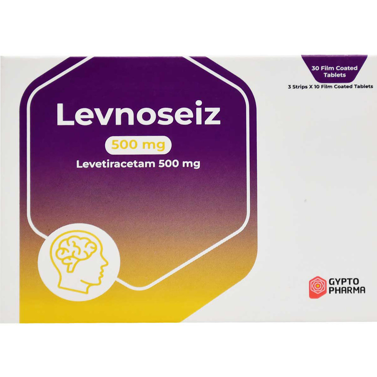 Levnoseiz 500mg 30 Film Coated Tablets image number 0