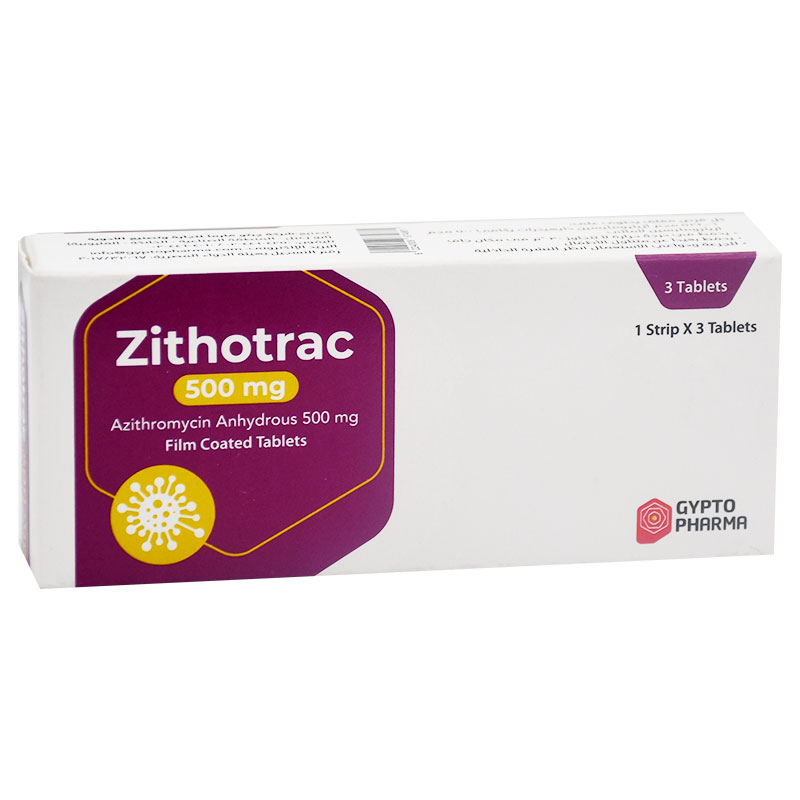 Zithotrac 500mg 3 Film Coated Tablet image number 0
