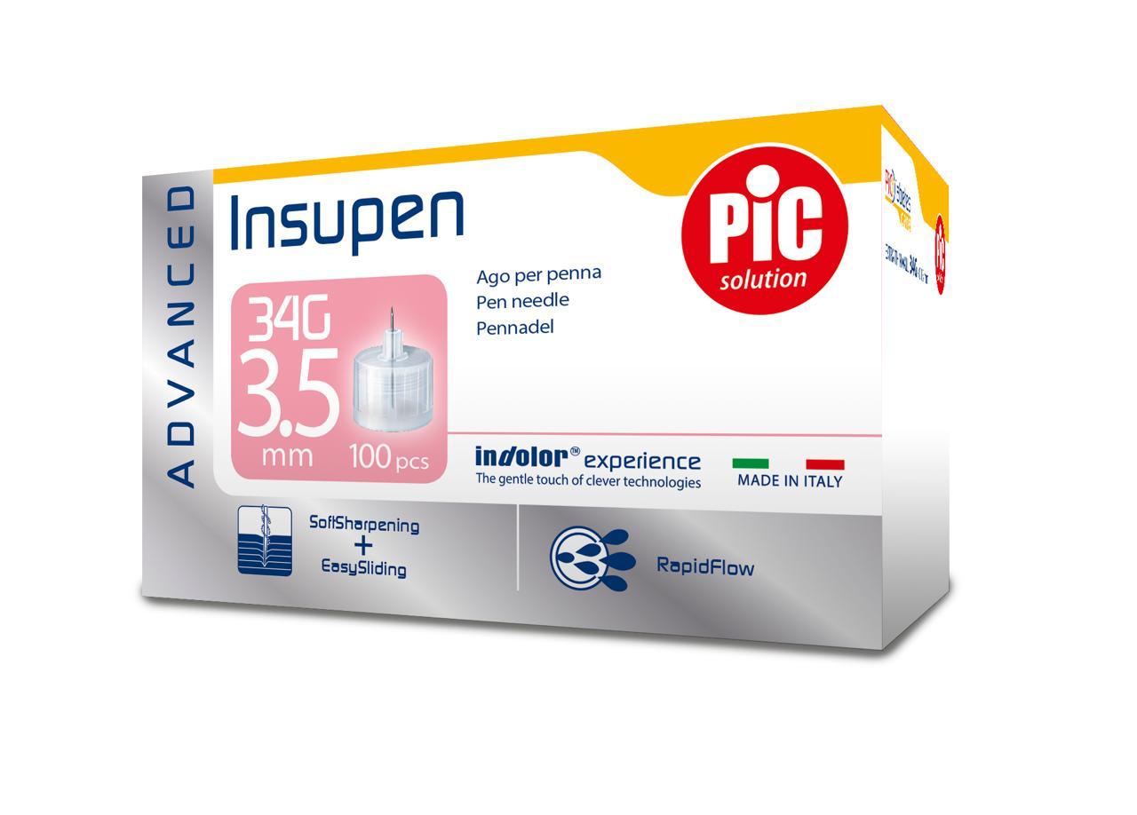 Insupen 3.5mm x 34G 100 Pen Needles Advanced/Pic image number 0