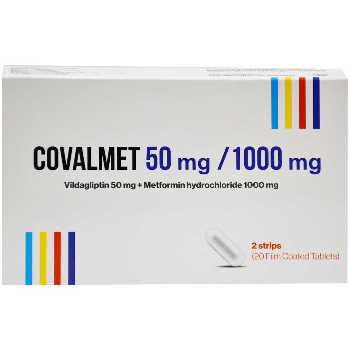 Covalmet 50mg/1000mg 20 Film Coated Tablets image number 0