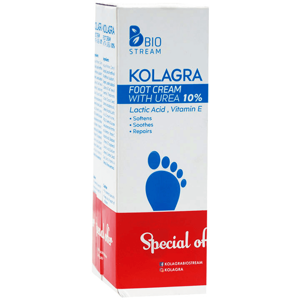 Kolagra Foot Cream Dry&Cracked Heels 2X50ml (Offer Pack) image number 0