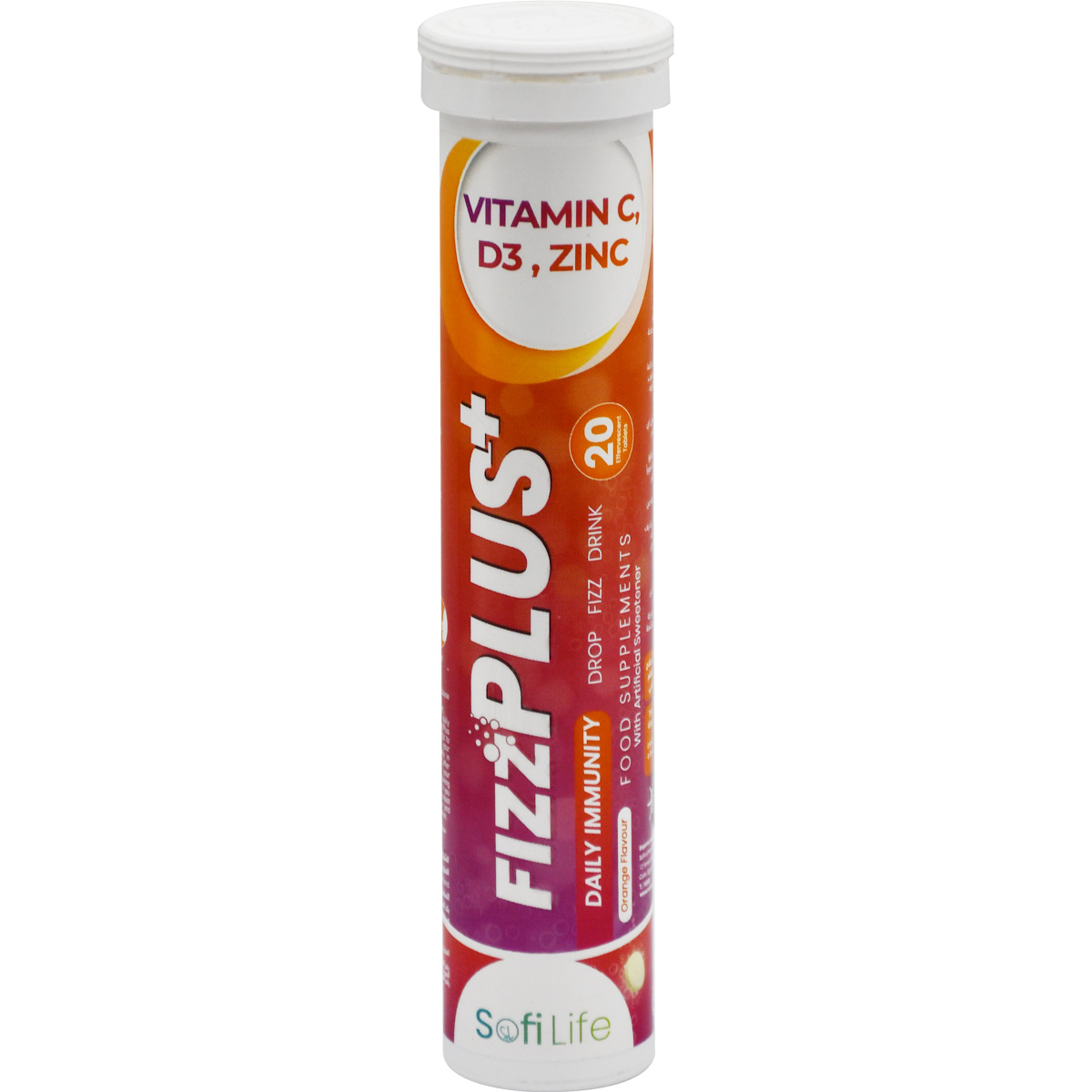 Sofi Life Fizz Plus Vitamin C & D3 & Zinc 20 Effervescent Tablets image number 0