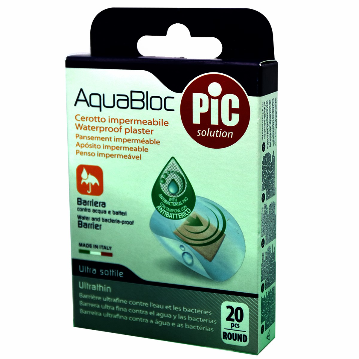 Plaster Pic Aquabloc Round Anti Bacterial 20Pc image number 0