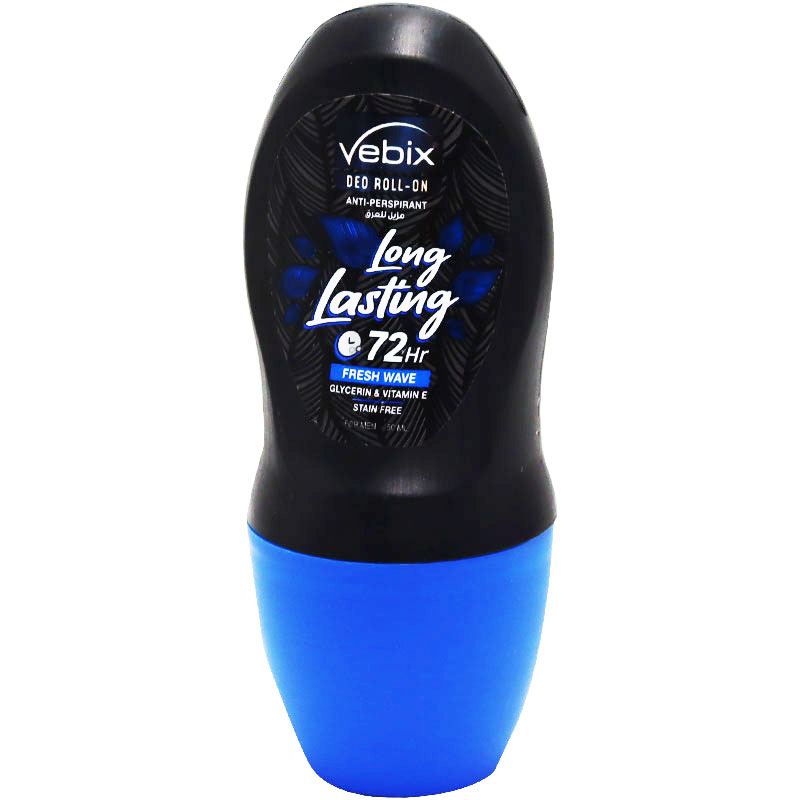 Vebix Long Lasting Fresh Wave Deodorant Roll On for Men 50ml image number 0