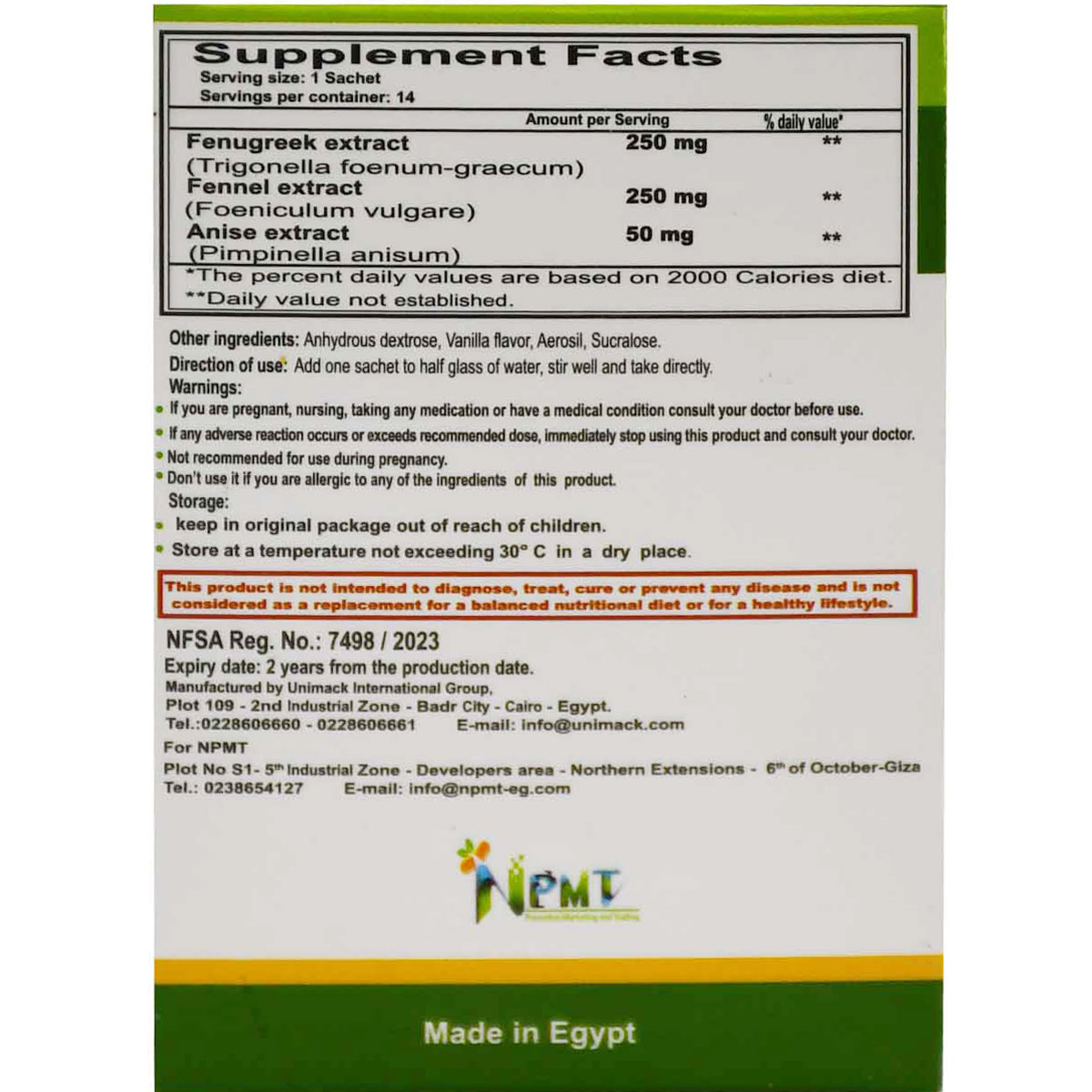 Herbolin NP 28gm 14 Sachets image number 1