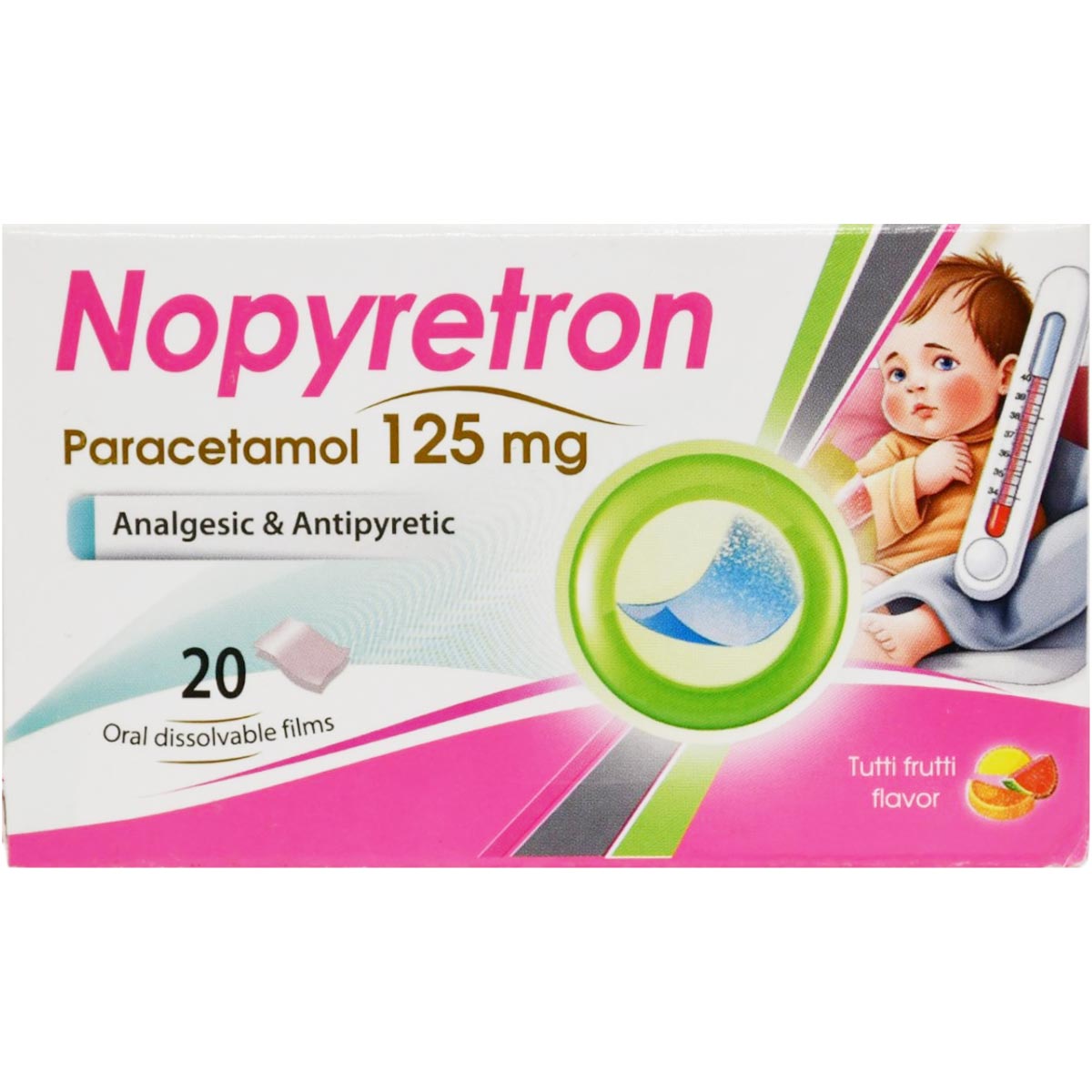 Nopyretron 125mg Tutti Frutti Flavor 20 Orodispersible Film image number 0