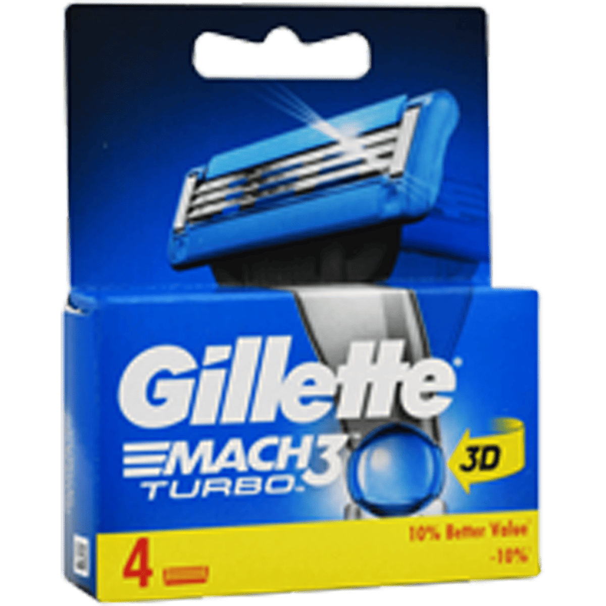 Gillette Mach3 Turbo 3D Blades 4 Pieces image number 0
