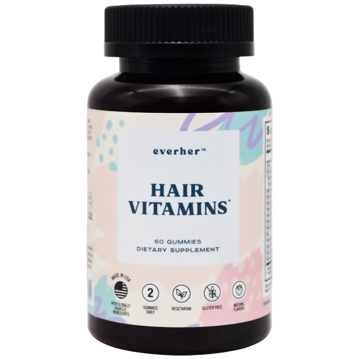 Everher Hair Vitamins Strawberry Flavor 60 Gummies image number 0