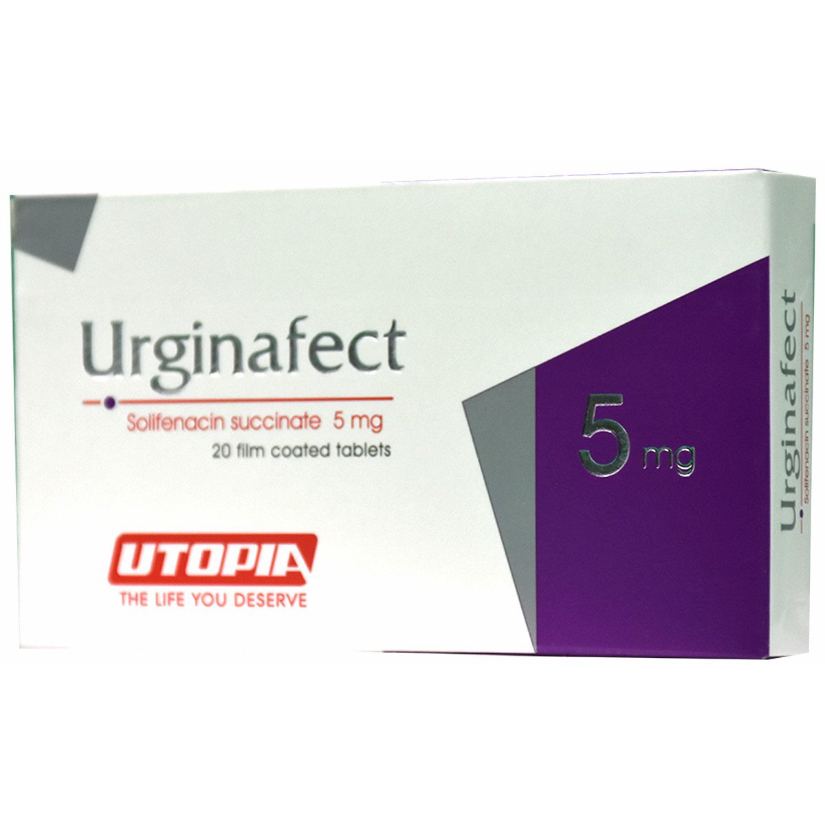 Urginafect 5mg 20 Scored Film Coated Tablets image number 0