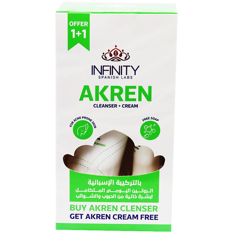 Akren Foaming Cleanser 250ml + Anti Acne Cream 60gm (Offer Pack) image number 0