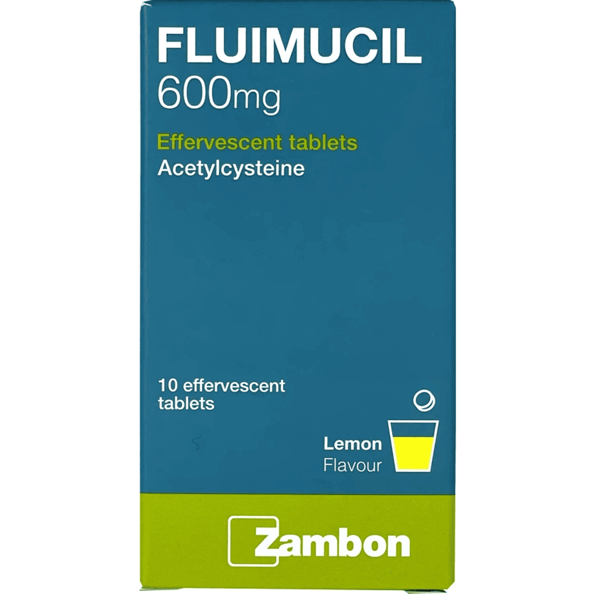 Fluimucil 600mg (Sugar Free) 10 Effervescent Tablets image number 0