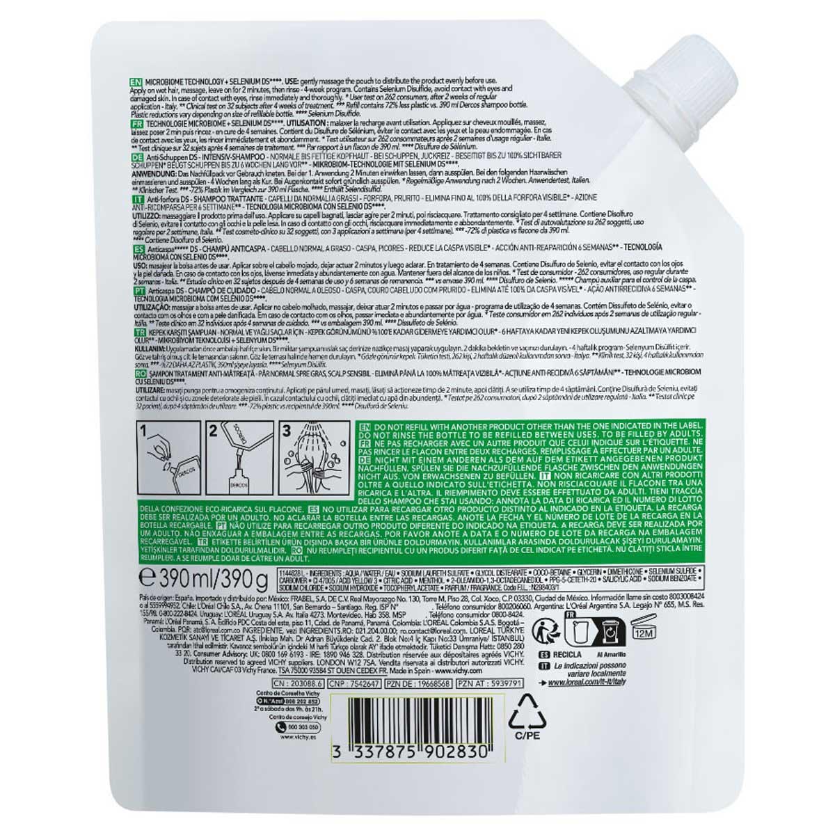 Vichy Dercos Anti-Dandruff Shampoo 390 ml image number 1
