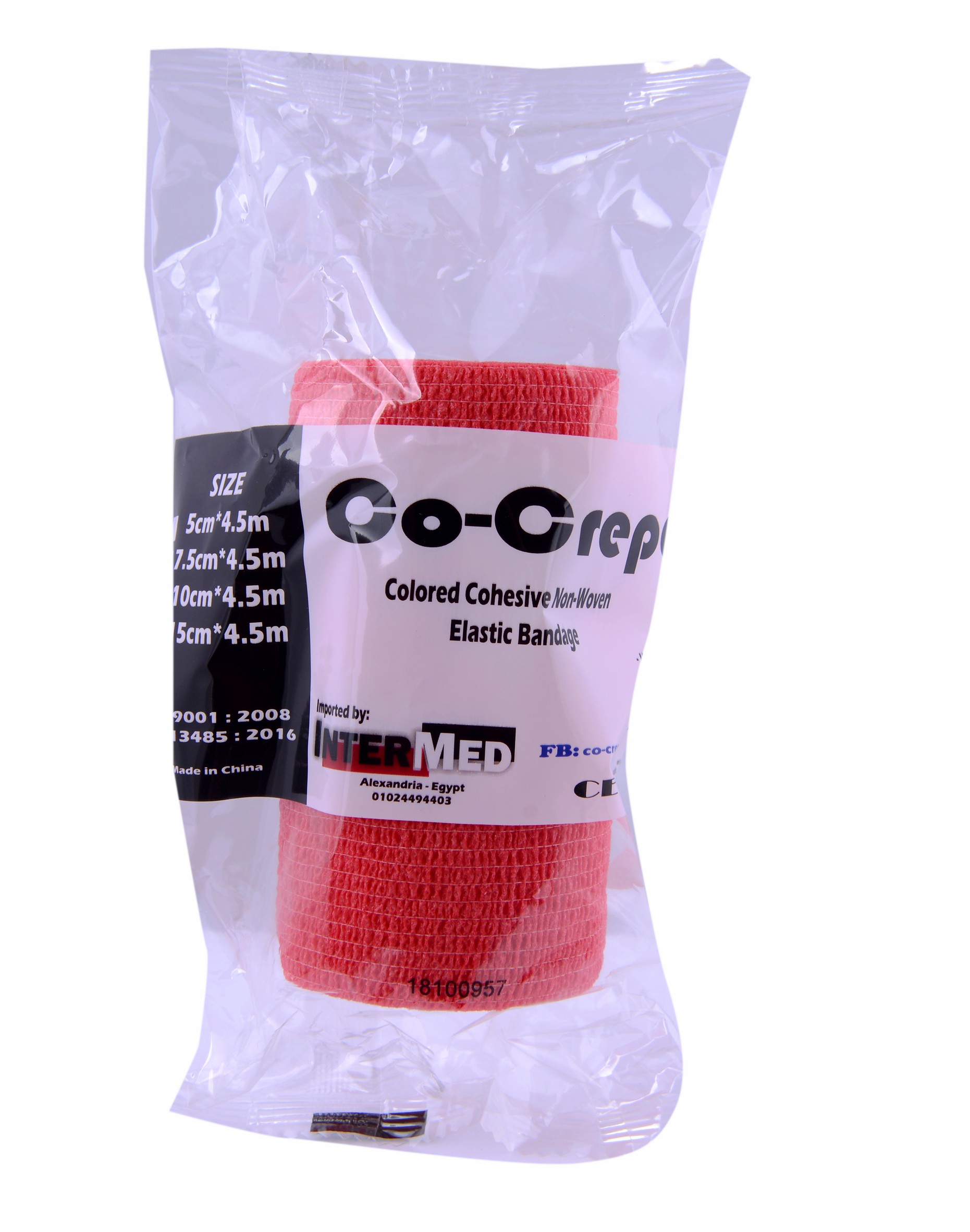 Elastic Cohesive Bandage Co Crepe 10Cm/Red image number 0